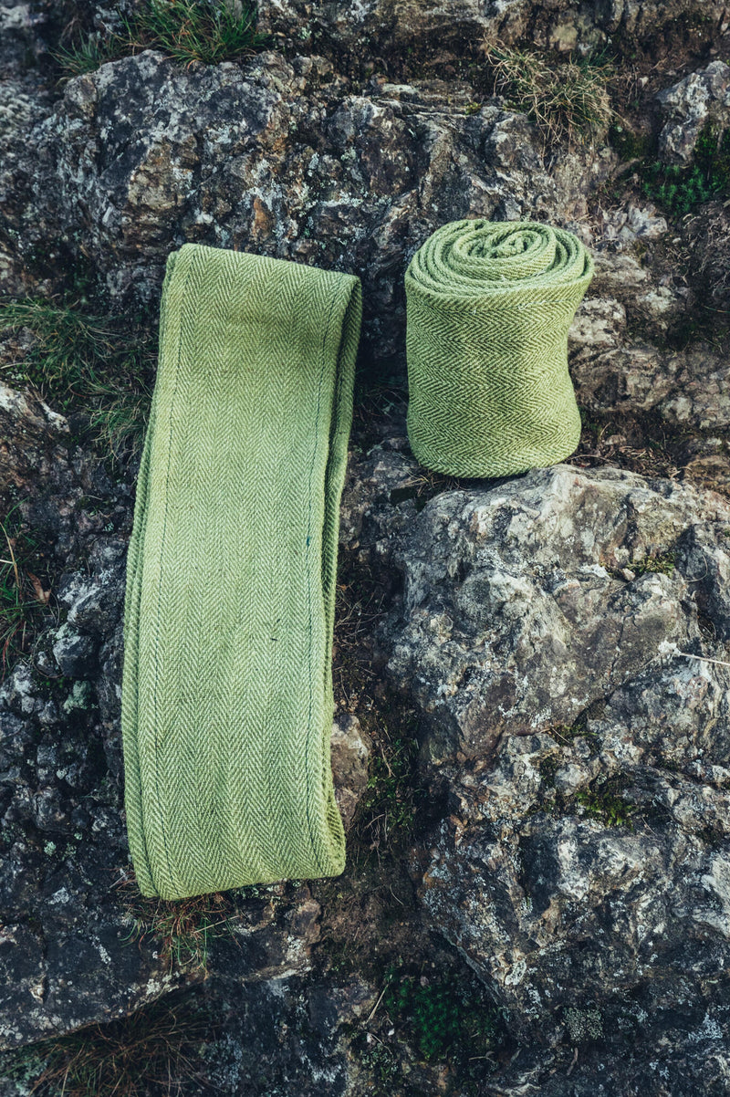 Vendas de pierna patrón de espina de pescado Halfdan, verde 