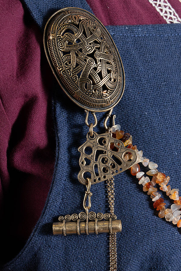 Viking schildpad broche Jellingestijl, brons, prijs per stuk