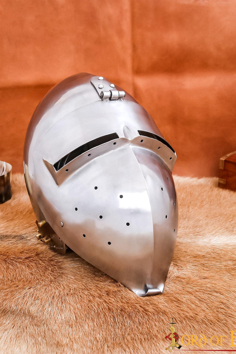 Duitse klappvizier bascinet, 2 mm (battle-ready)