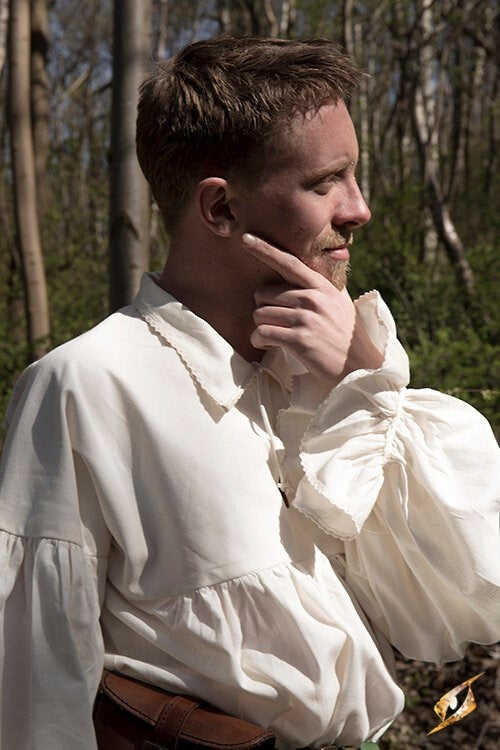 Piratenskjorta Jack, naturlig 