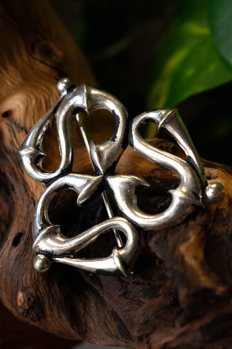 Romeinse trompetfibula, verzilverd brons