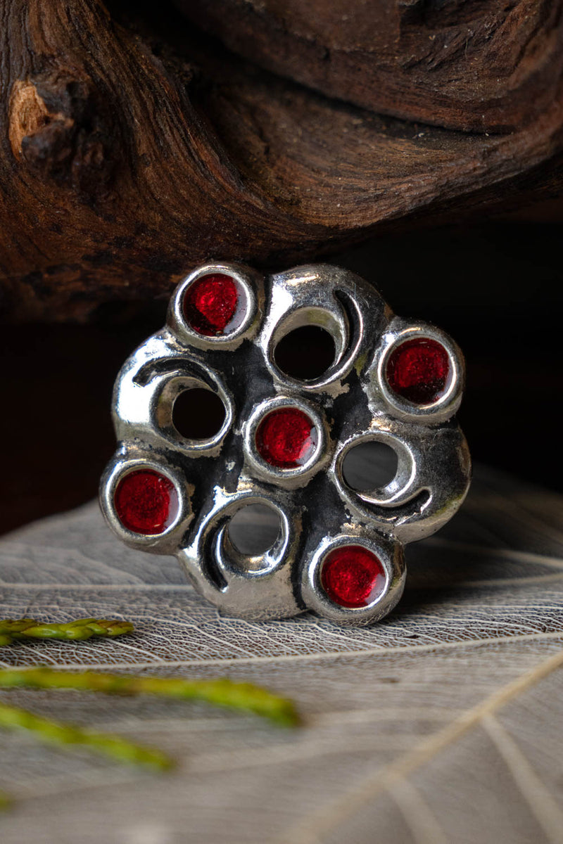 Merowingisches Cloisonné Fibel, versilberte Bronze 