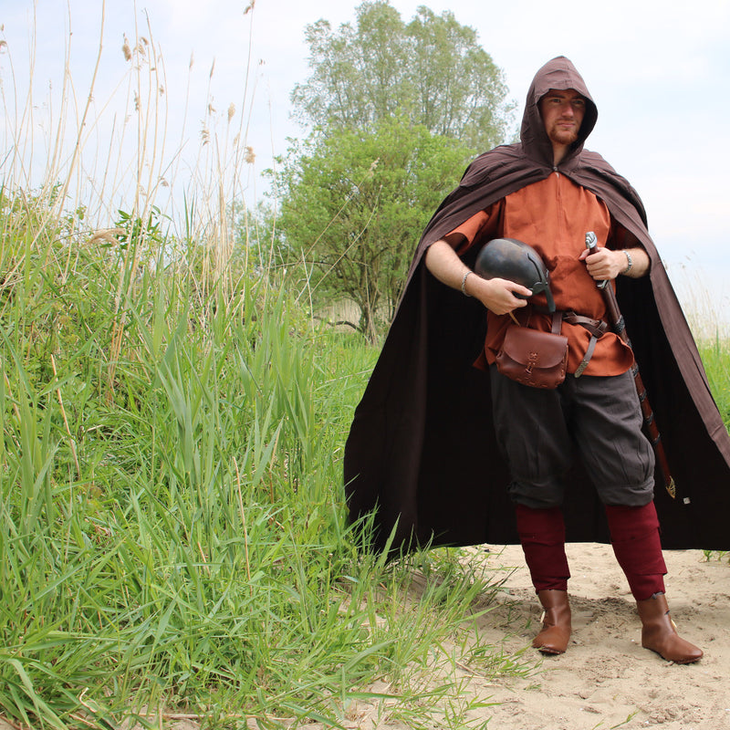 Katoenen mantel, donkerbruin