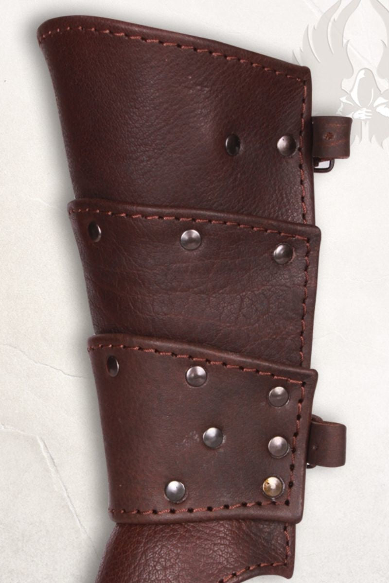 Albrecht leren bracers, onderarmbeschermers, bruin