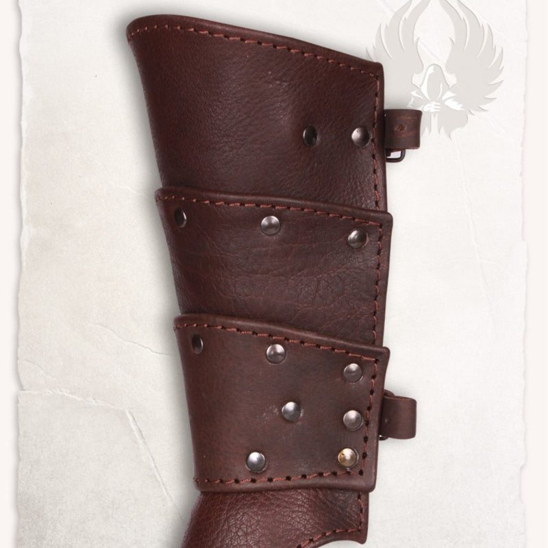 Albrecht leren bracers, onderarmbeschermers, bruin