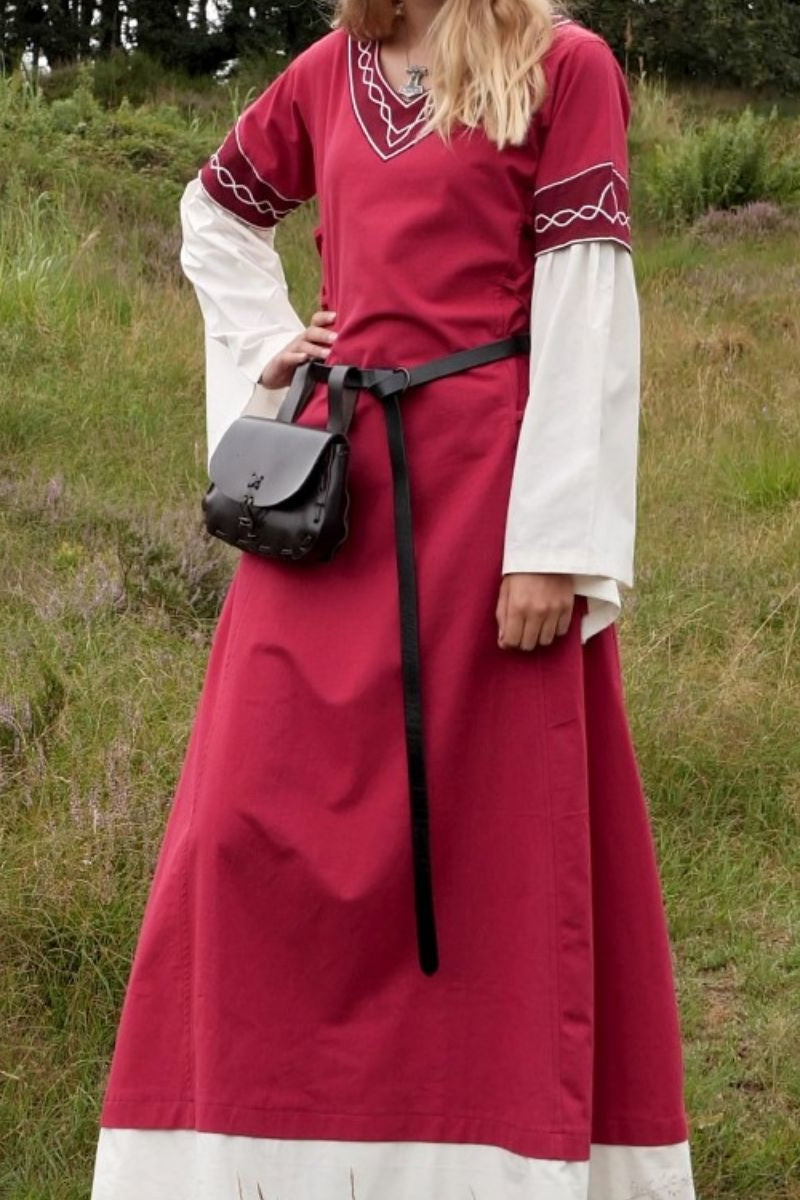 Gotisk klä Fiona, röd-naturlig 