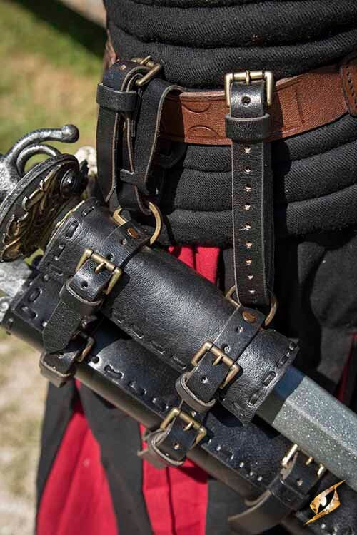 Double holder for LARP weapons, black