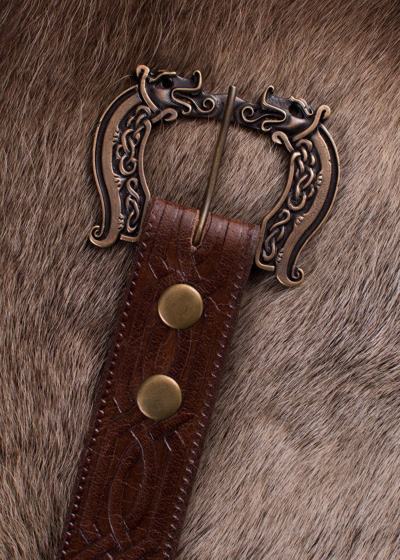 Keltische leren riem, 170 cm, bruin