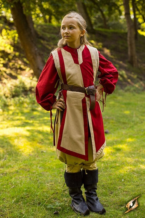 Waffenrock Geoffrey, beige-rojo 