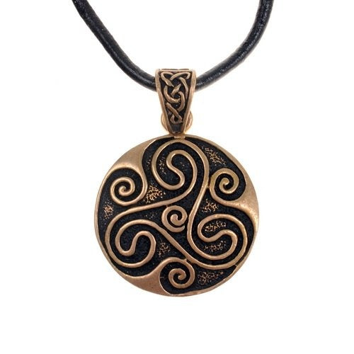 Amulette Triskelion celtique, bronze 