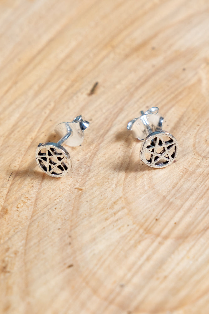 Oorbellen pentagram, hout