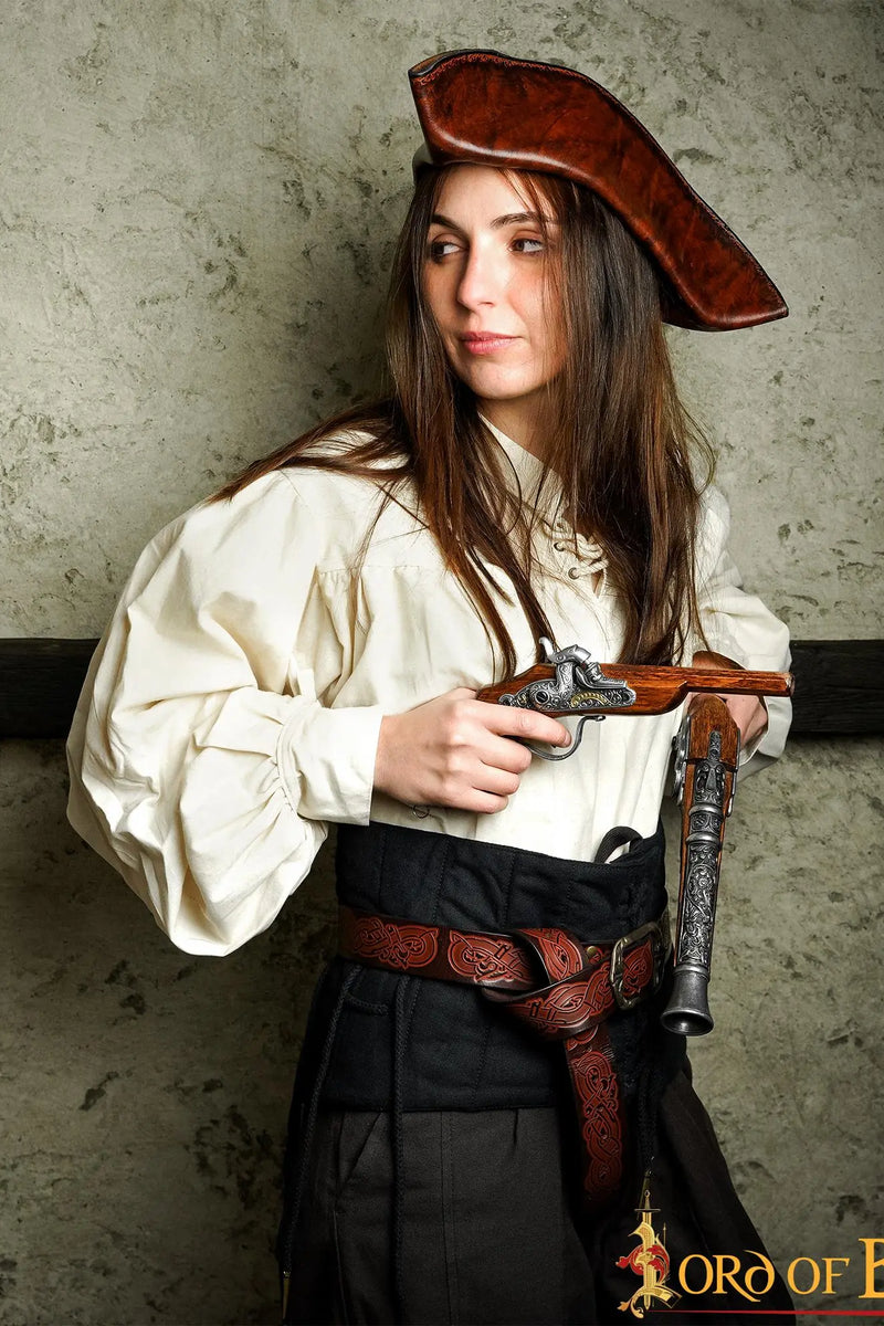 Viking bälte med drakar, 130 cm, brun 