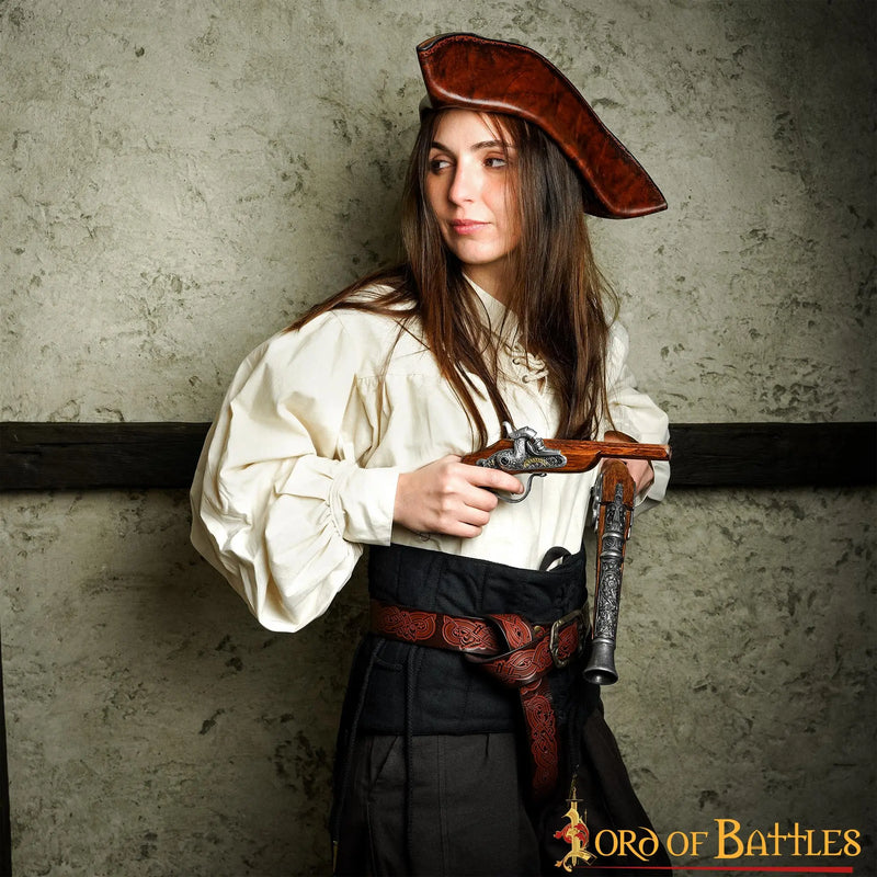 Viking belt with dragons, 130 cm, brown