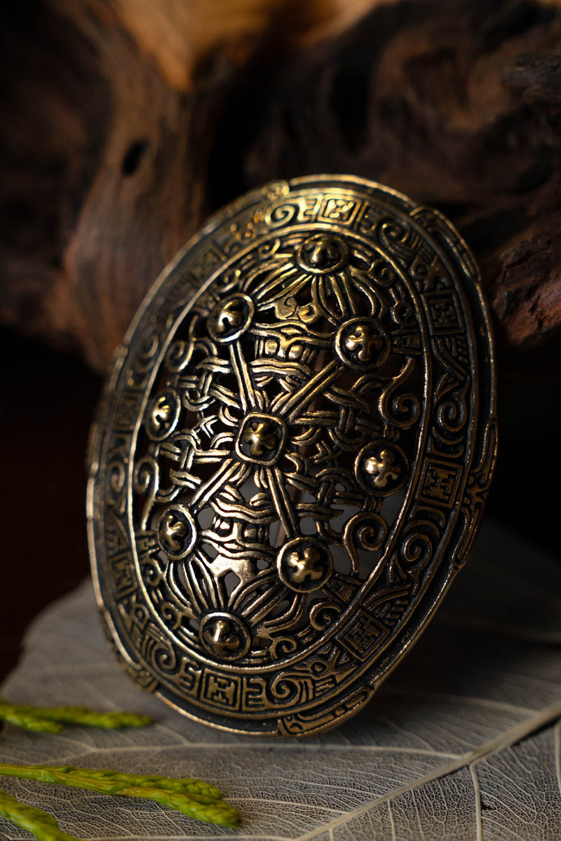 Viking schildpad broche British Museum, verzilverd brons, prijs per stuk