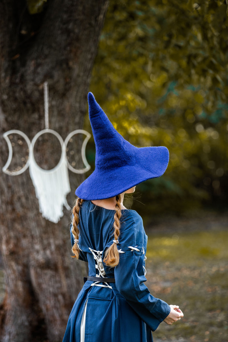 Heksenhoed, wolvilt, blauw