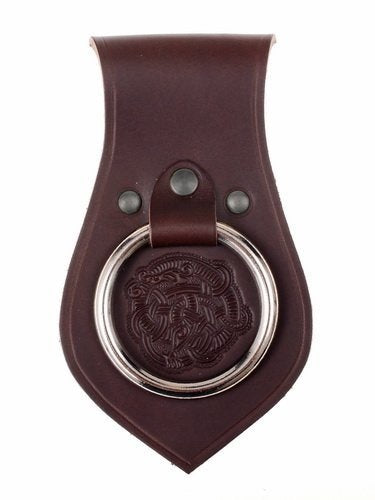 Porta armas de cuero para cinturón motivo vikingo, marrón 