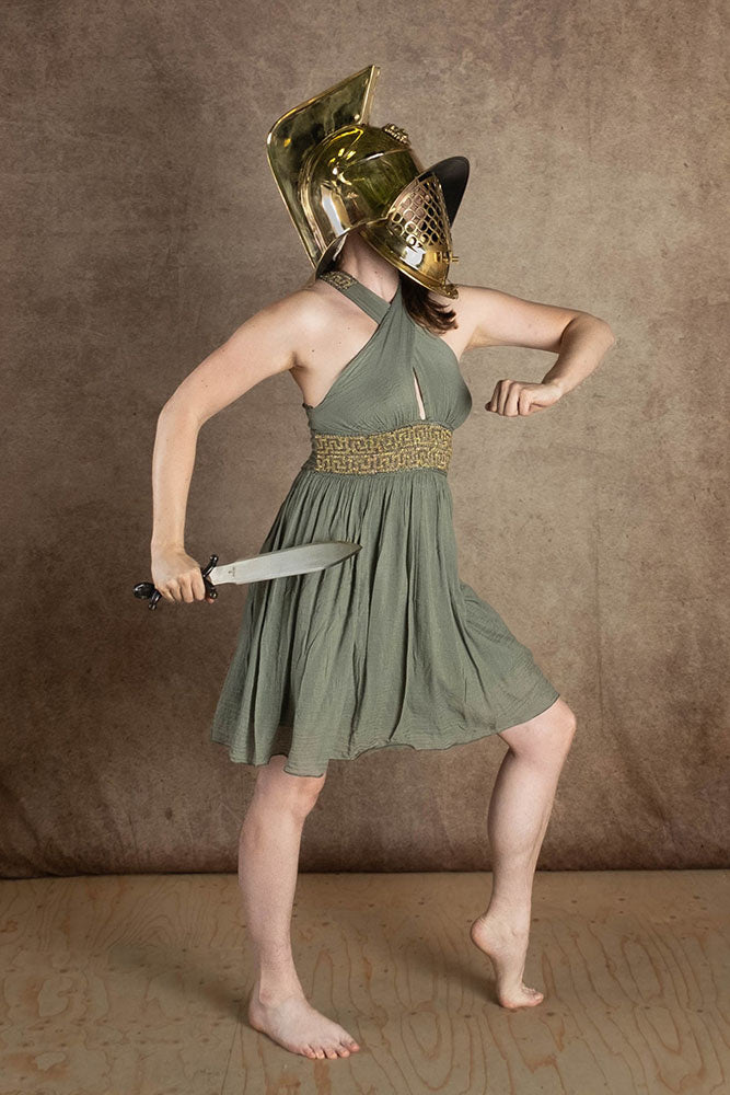 Godinnen Jurk Persephone kort, natuurgroen