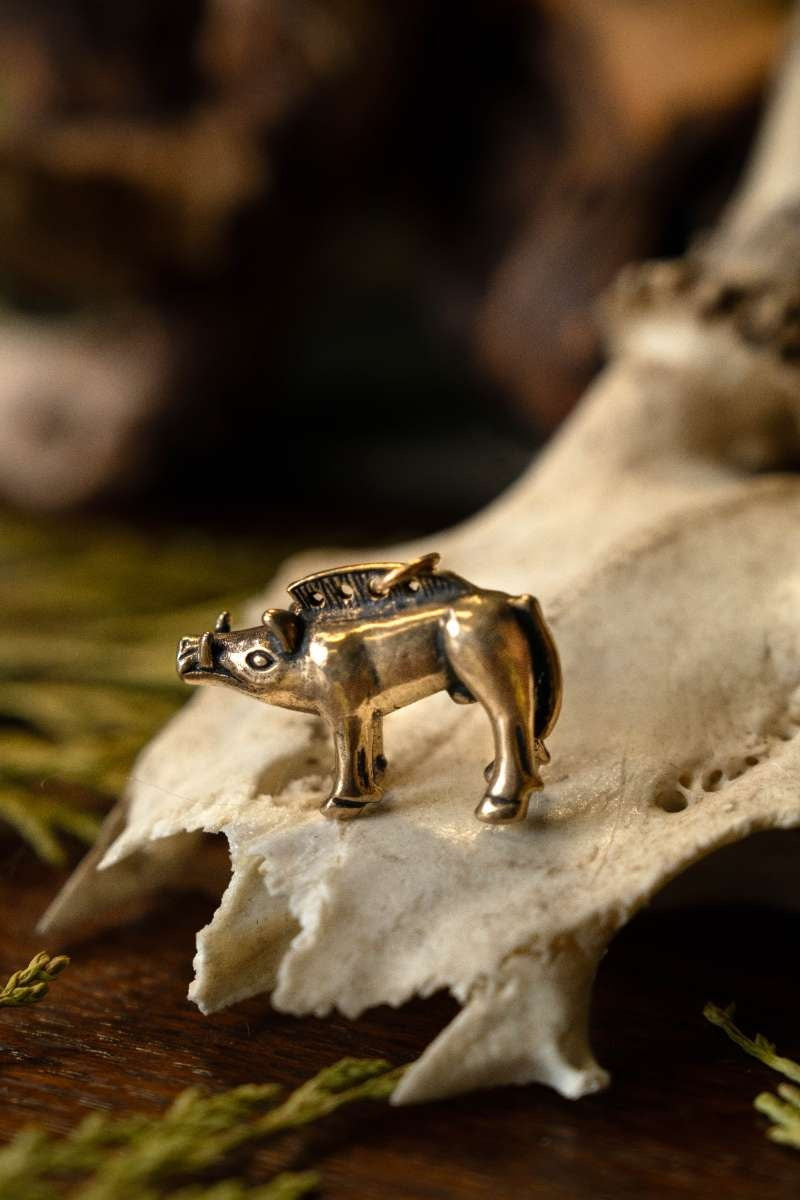 Hänge Keltiskt svin Bibracte, brons 