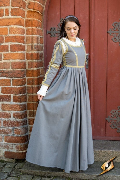 Italiaansa gamurra, late 15e eeuw, grijs