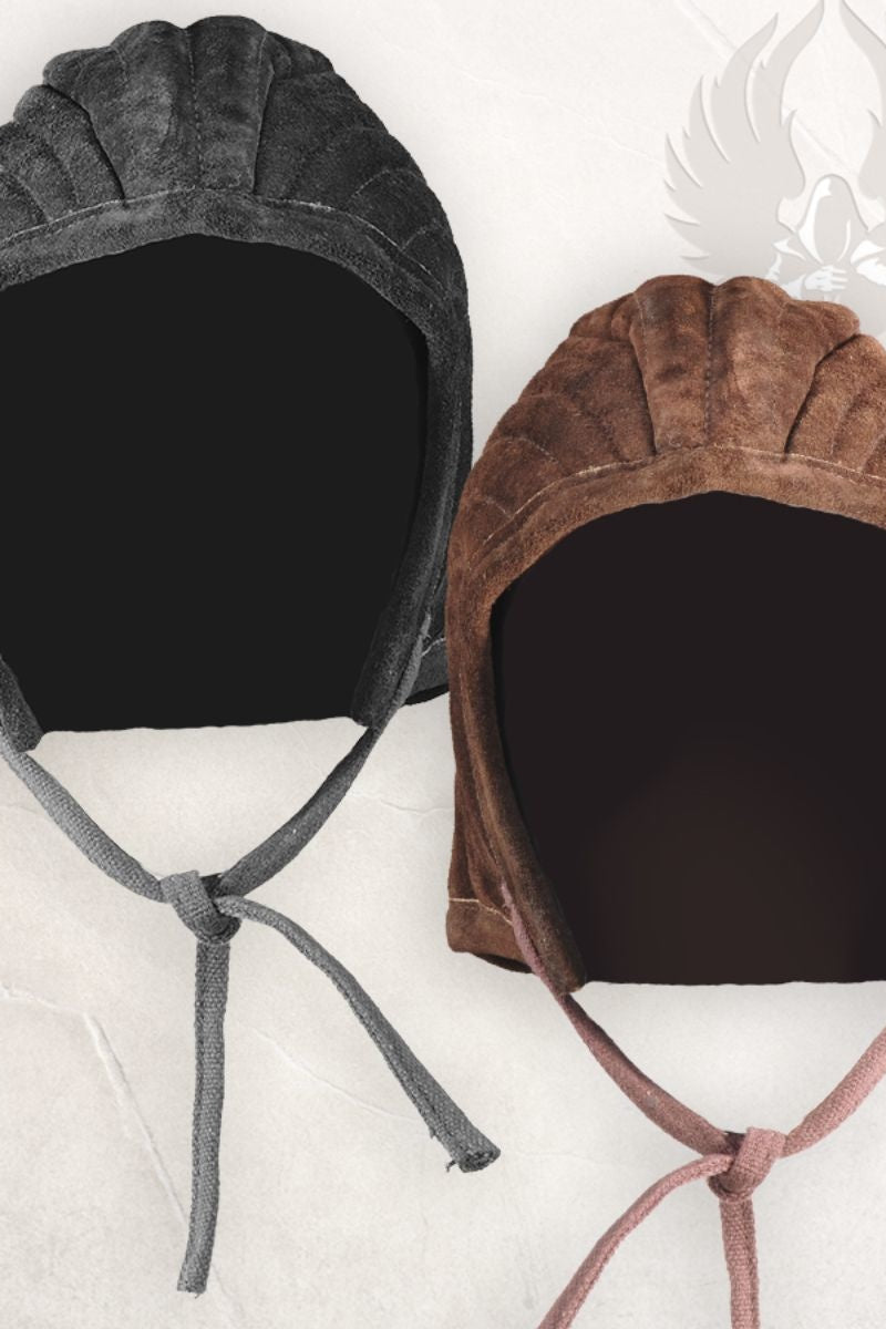 Arming cap gambeson Leopold leather brown