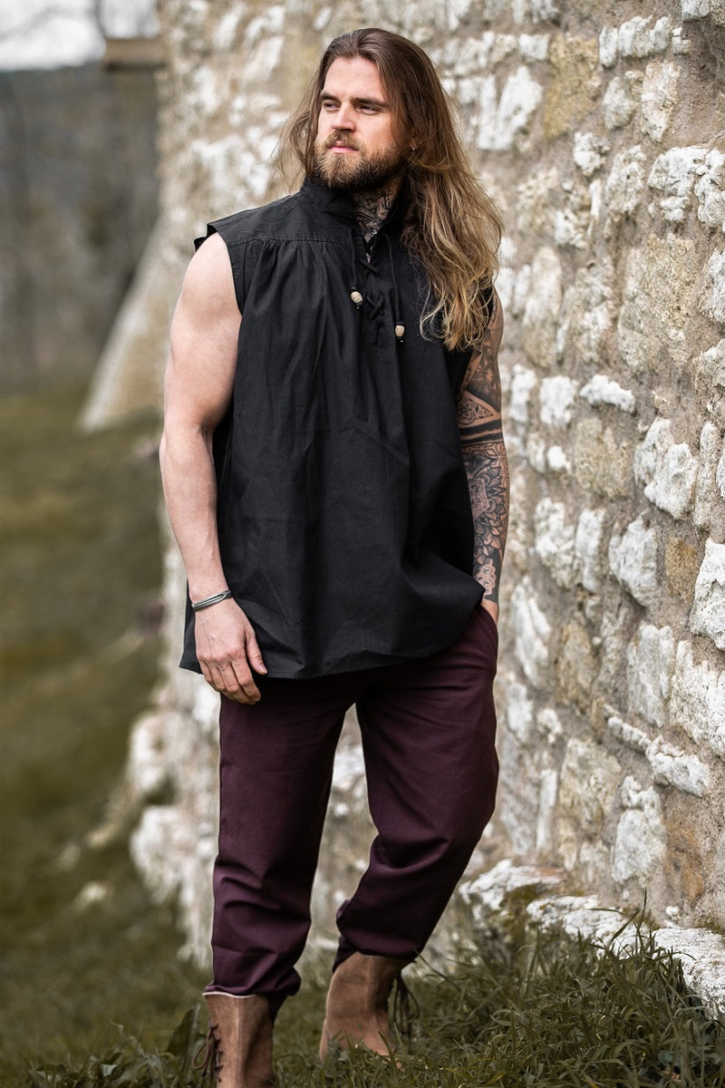 Middeleeuws hemd Louis, zwart