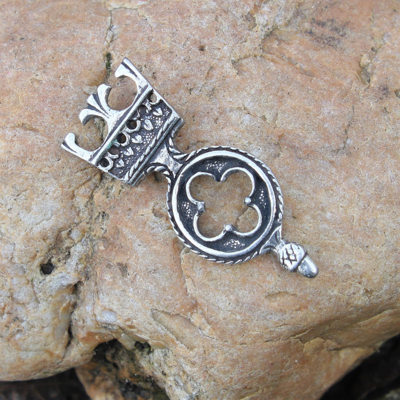 Gotycki zakończenie pasa 3 cm, posrebrzany 