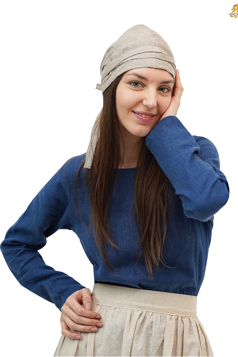 Middeleeuwse hoofddoek Maciejowski Bijbel, linnen, naturel