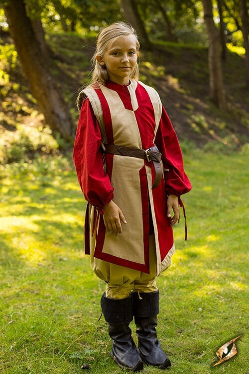 Waffenrock Geoffrey, beige-rojo 