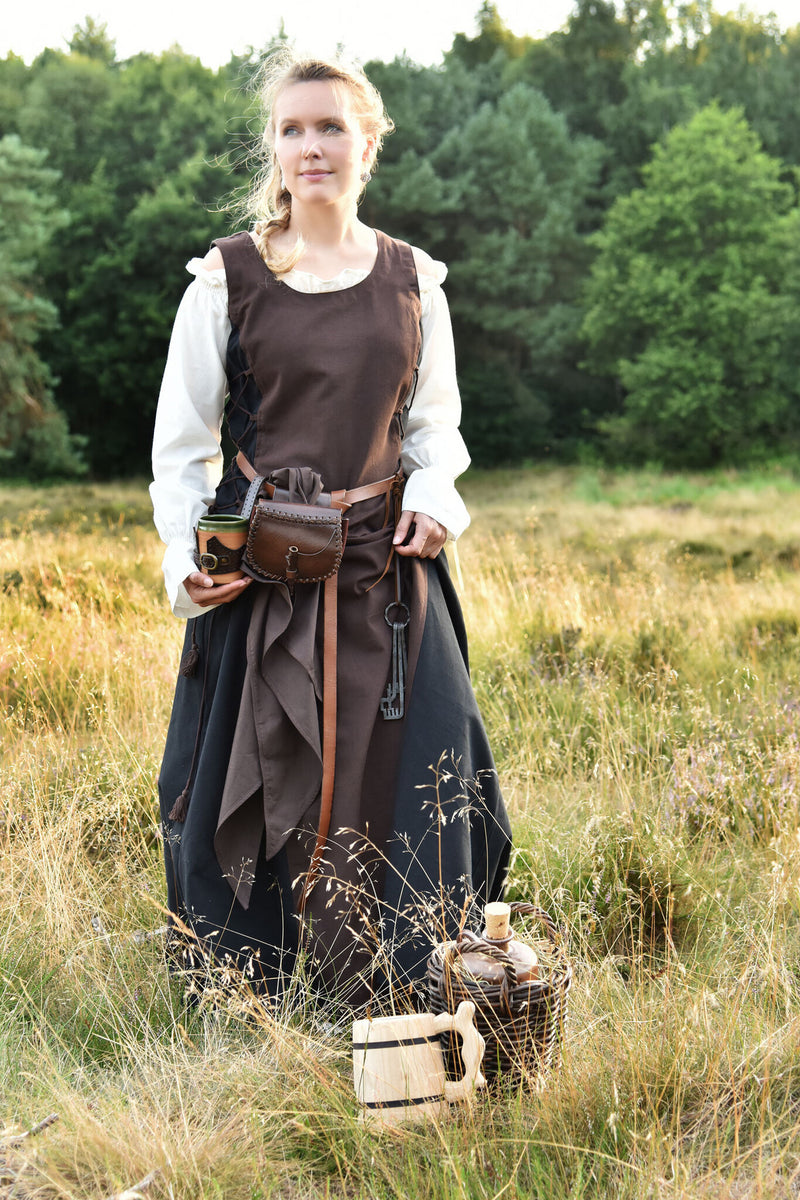 Middeleeuwse leren tas, bruin