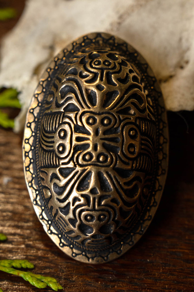 Viking schildpad broche Finland, brons, prijs per stuk