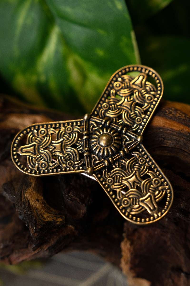 Kleeblad fibula Rygge, brons