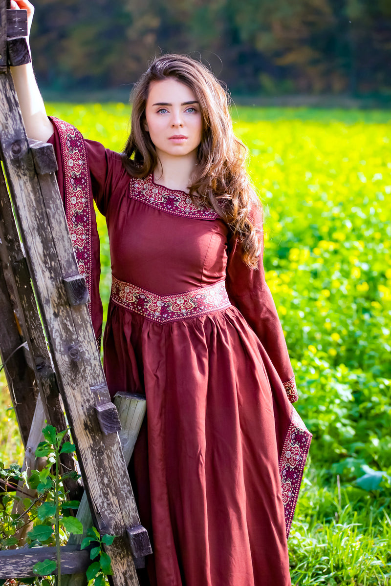 Medieval vestido Eleonora, rojo 