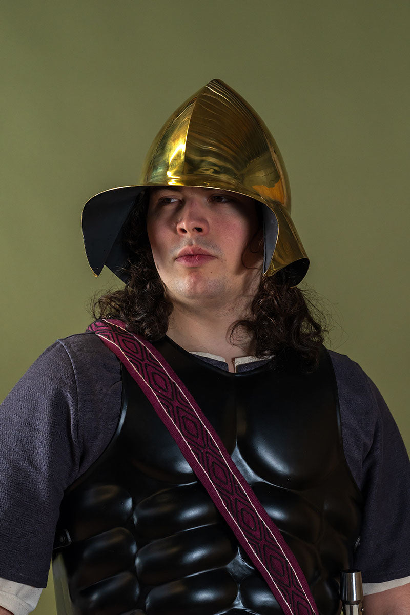 Griekse Boeotische helm, messing, 1-1.2 mm