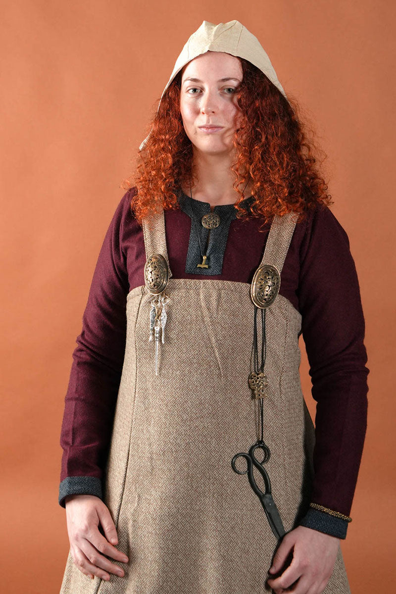 Wollen Viking jurk Siggi, bordeauxrood