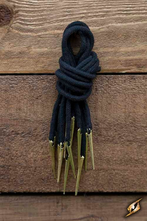 Veter met aglets, set van 6, zwart