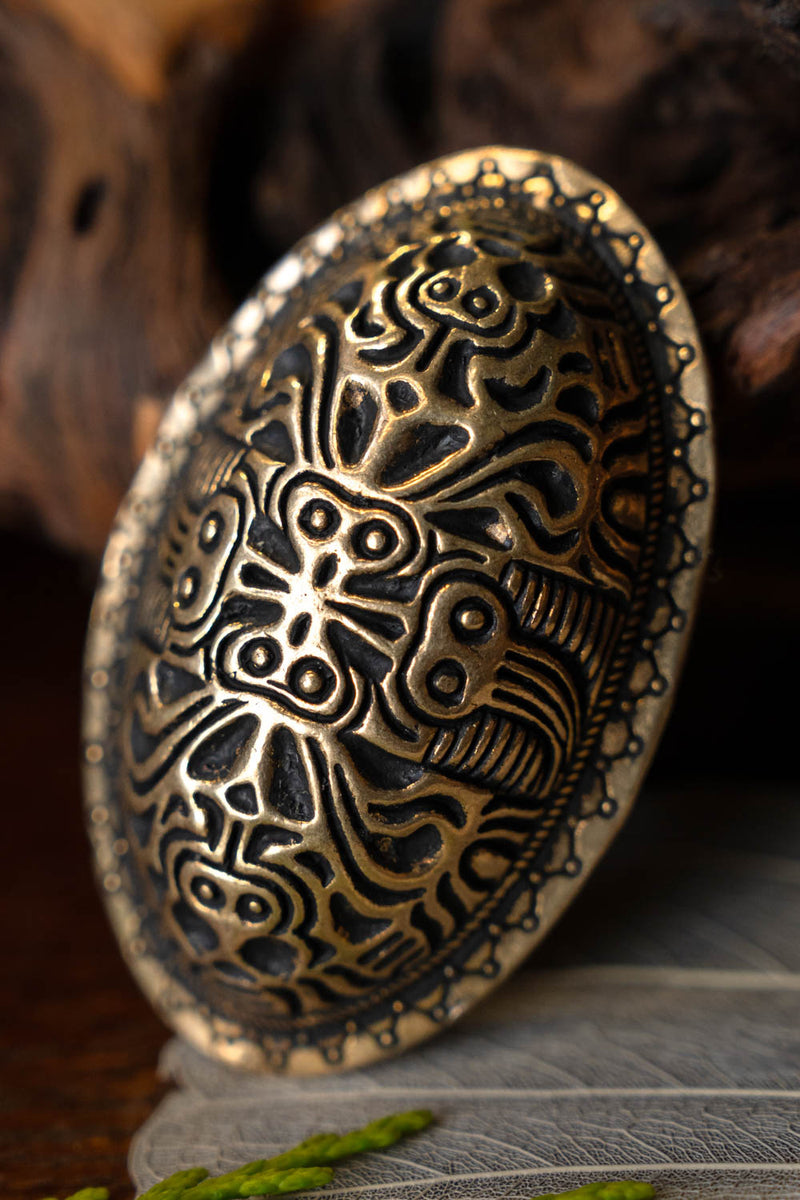 Viking schildpad broche Finland, brons, prijs per stuk