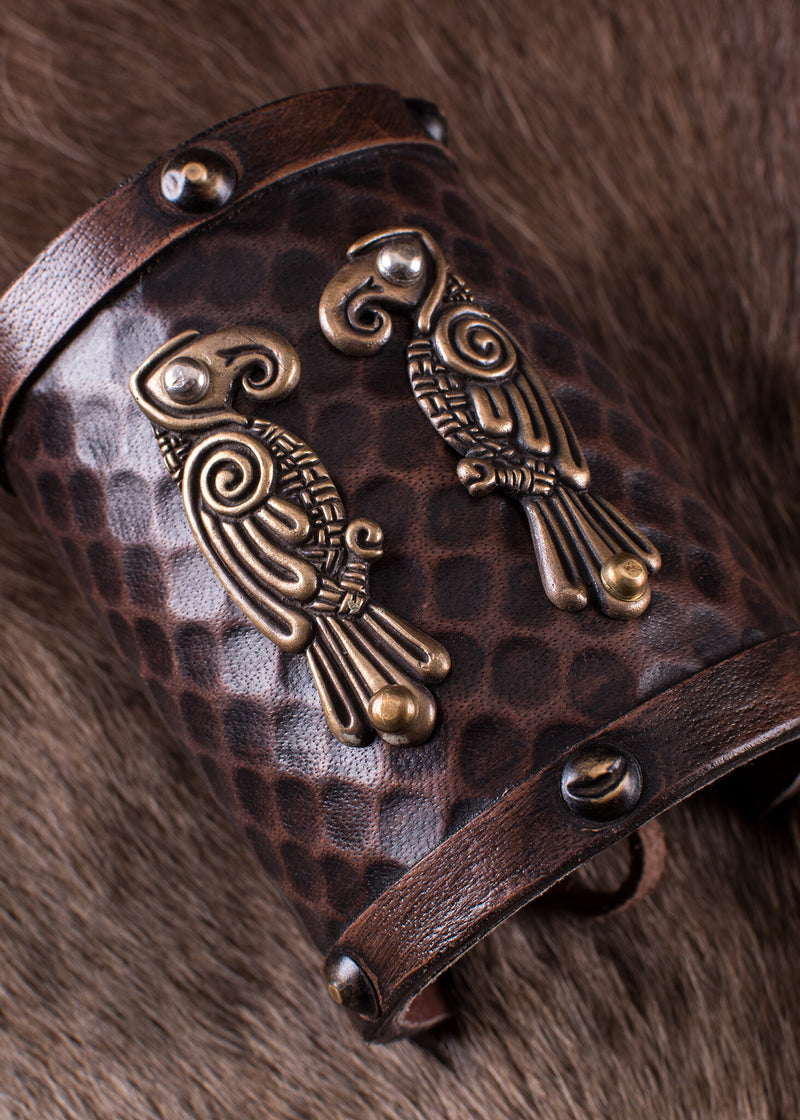 Armbånd Huginn & Muninn, læder 