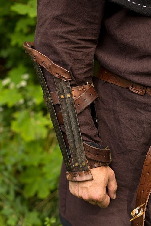 Germanic bracers, forearm guards, patinated, 1 mm