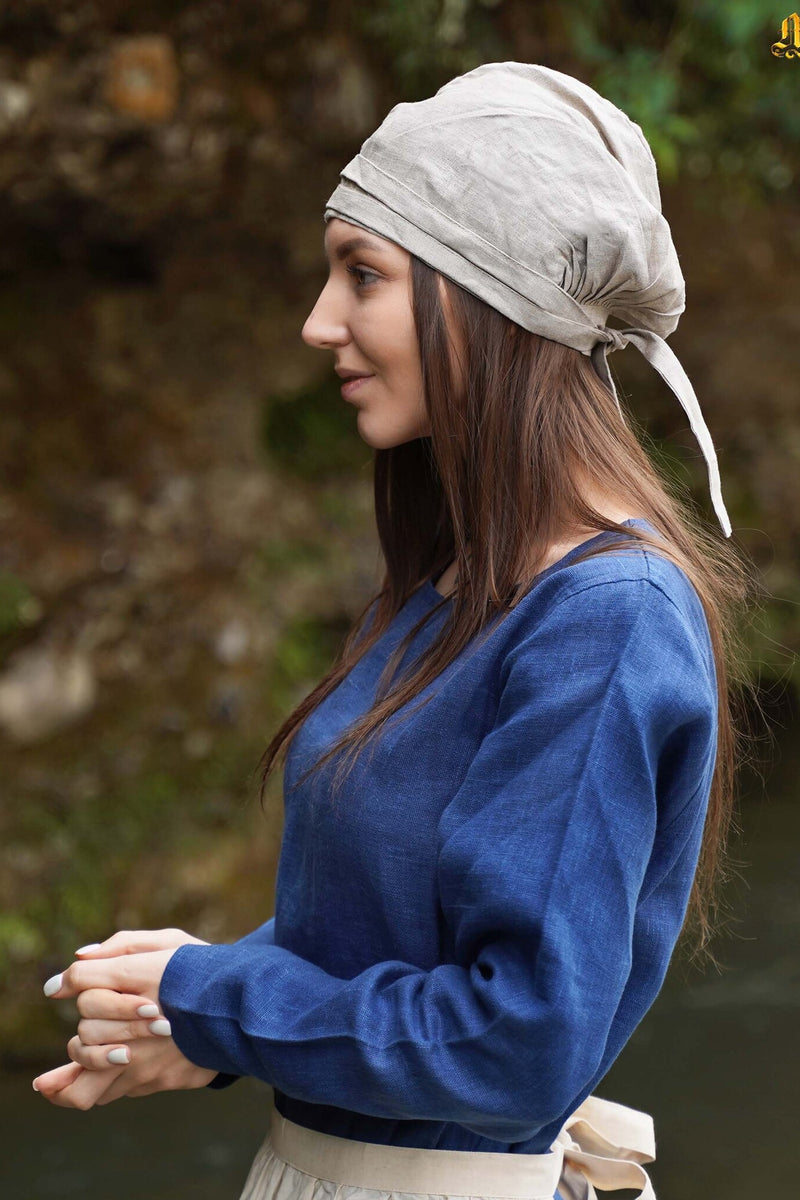 Middeleeuwse hoofddoek Maciejowski Bijbel, linnen, naturel