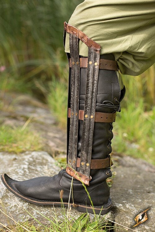 Vichingo protezione per le gambe, brunito, 1 mm 