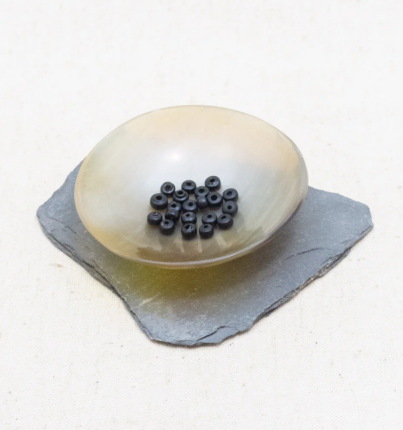 Czarny szklany koralik, zestaw 10