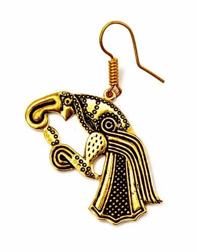 Oorbellen Germaanse raaf, brons