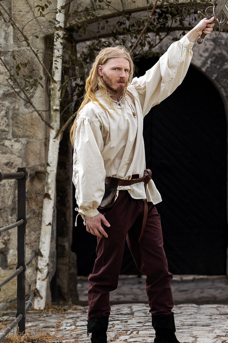 Katoenen broek Alin, donkerbruin