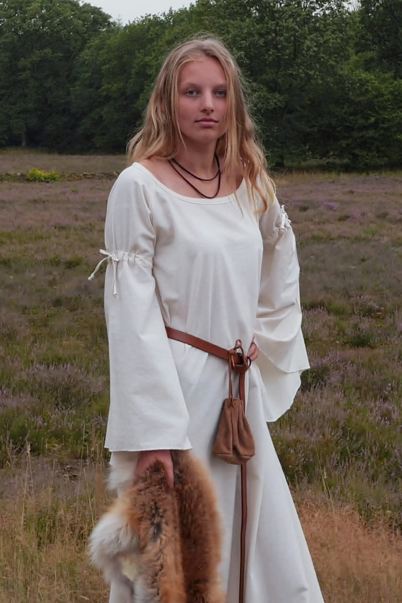 Middeleeuwse gotische jurk Iseult, naturel