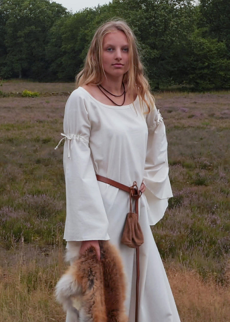 Middeleeuwse gotische jurk Iseult, naturel