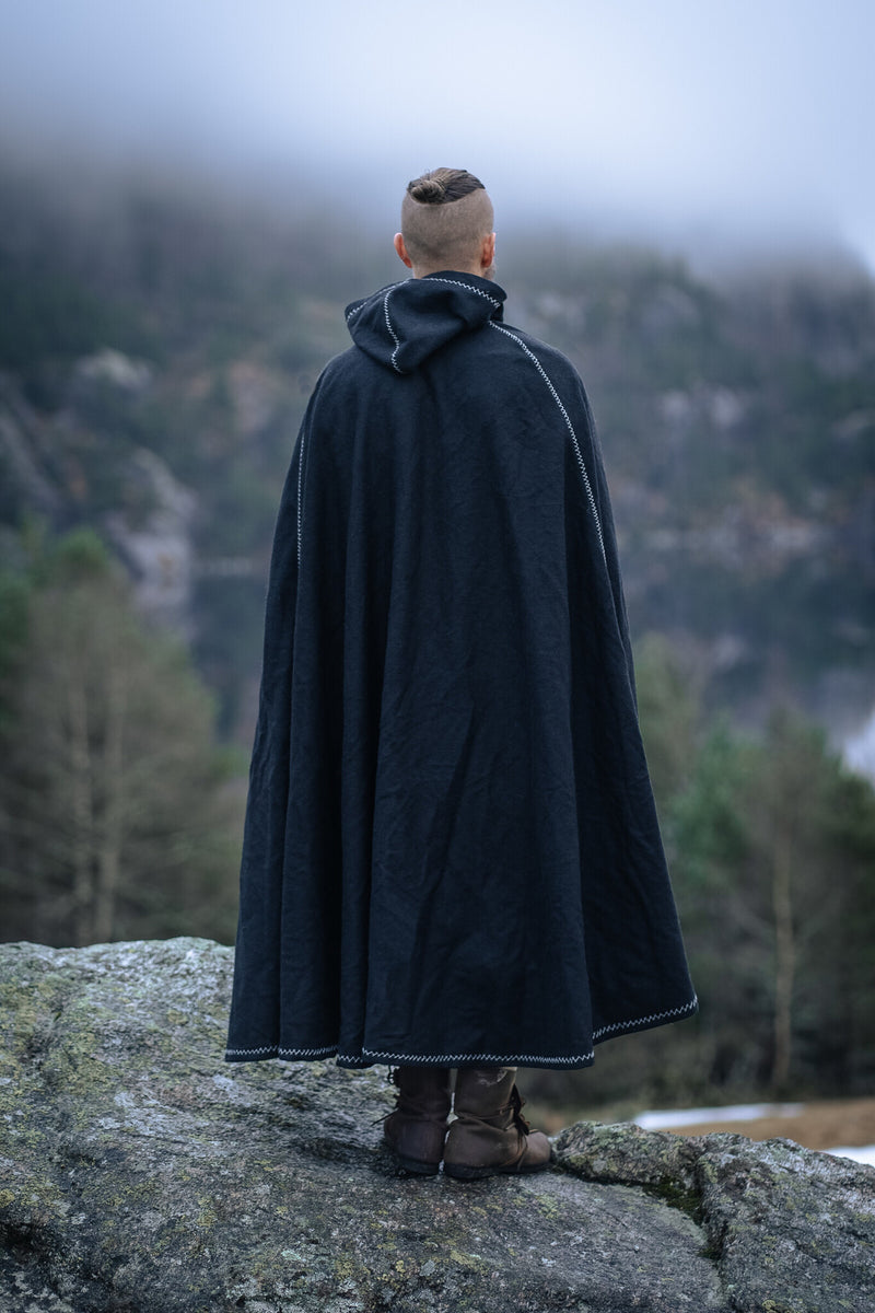 Mantel Valdemar, zwart, wolmix