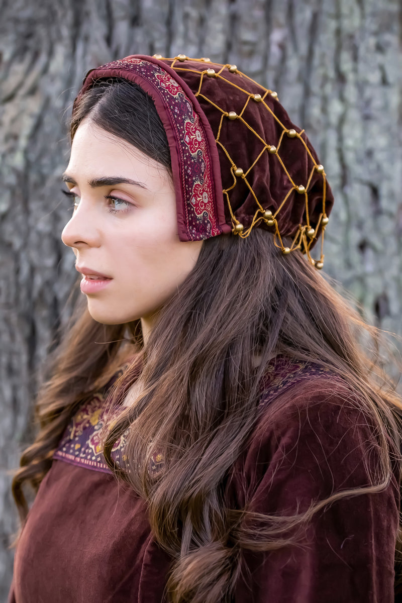 Hairnet (caul) Johanna, velvet, red
