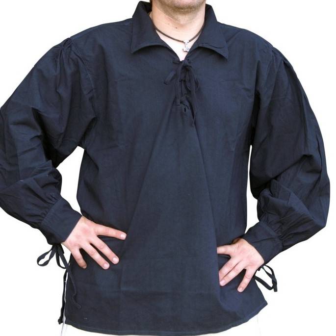Camicia medievale Rawlin, nero 