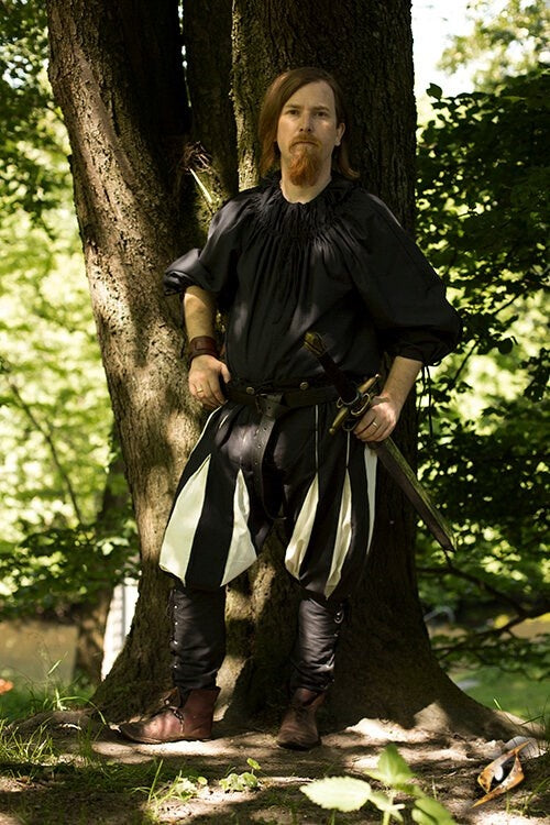 Landsknechtenbroek zwart-wit