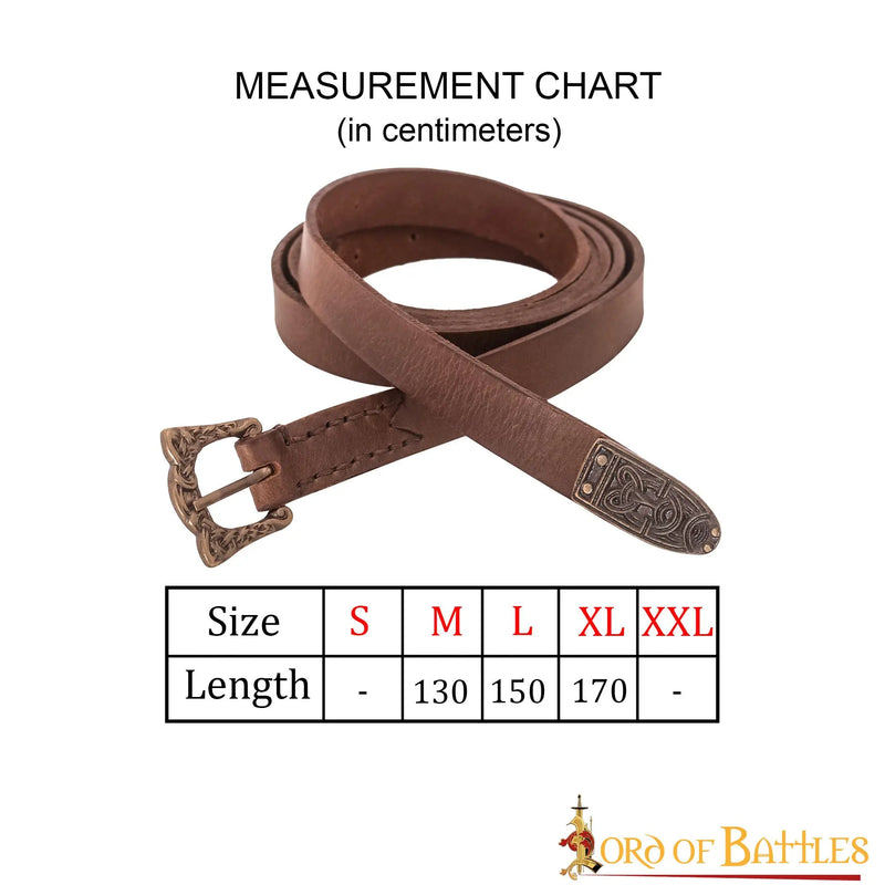 Viking belt Leif, 130 cm, brown